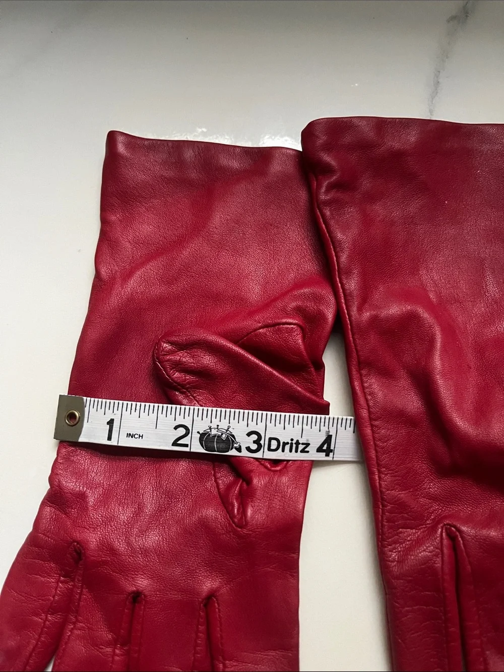Lord & Taylor Red Leather Gloves